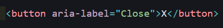 Code avec aria-label