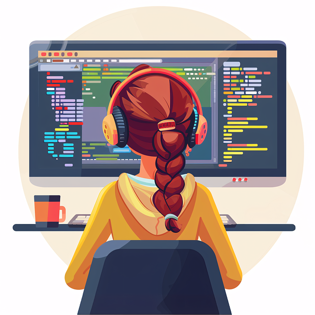 Développeuse en train de coder